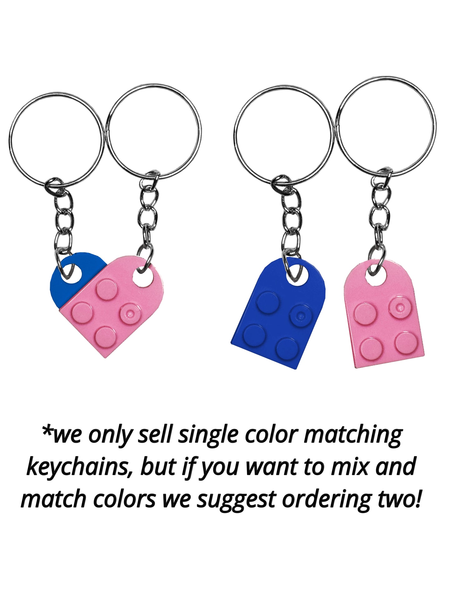 Matching Connecting Brick Keychains