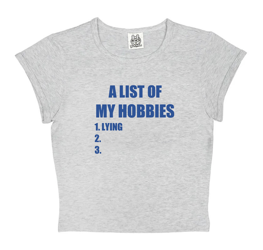 A List Of My Hobbies in Grey